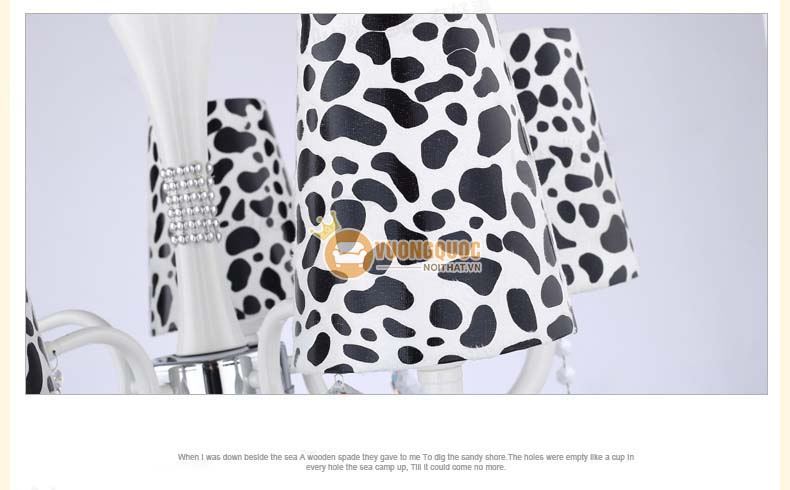 Đèn chùm trẻ em đốm bò sữa dễ thương UHS127-12